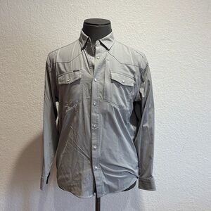 Men's Gray Casual Button Down Shirt